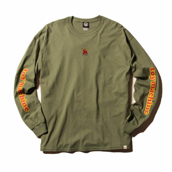 MONSTER MARKED EMBROIDERY LONG TEE – OLIVE_1